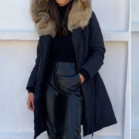 Babaton Gilligan Parka Premium Goose Down in Black - Picture 1 of 14